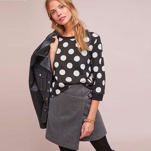 Anthropologie Black Grey Polka Dot Sweater